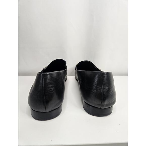 Via Spiga Women’s Leather Loafers Yania Size 7.5 M Black Gold Chain Link - Picture 5 of 10